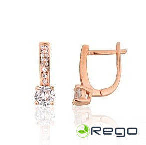 Sudraba auskari ar zelta pārklājumu 2,40g, 925