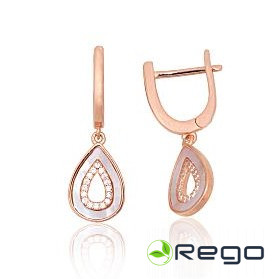 Sudraba auskari ar zelta pārklājumu 2,70g, 925