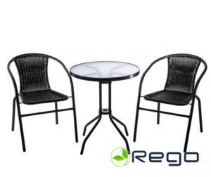 Dārza mēbeļu komplekts Bistro Roma- galds, divi krēsli