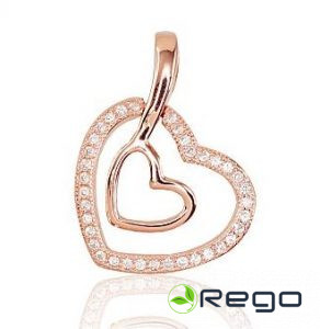 Sudraba kulons ar zelta pārklājumu 1,40g, 925, cirkonijs