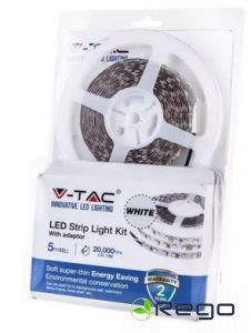 V-tac LED Lentes k-ts (barošanas bloks, pults, 5 m lenta) 30 LED krāsainas, IP65