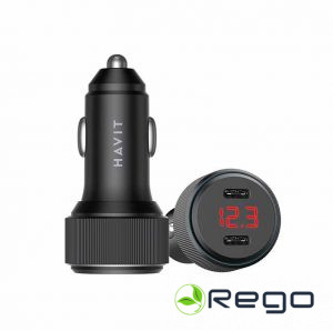 DOT 2014 Auto lādētājs ar 2 Type-C ligzdām, PD30W/PD30W