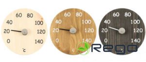 Pirts termometrs koka apaļš