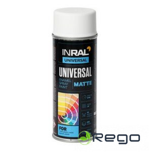 Emalja aerosola balta matēta INRAL UNIVERSAL, RAL9003, 400ml (26-7-6-003)