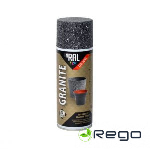 Dekoratīvā aerosola krāsa INRAL GRANITE EFFECT obsidiāna melna