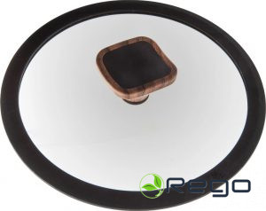 Maku stikla vāks ar melnām silikona maliņām 28cm