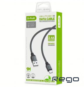 D-Fruit USB-A to USB-C, 1m, Ātrās uzlādes kabelis DF441C