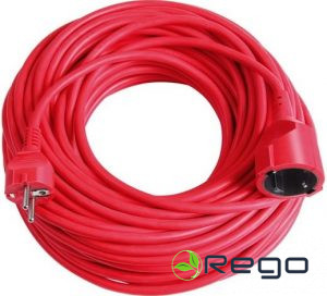 Pagarinātāja vads 25M 1-vietīgs ar zemējumu MZ3-01 H05VV-F 3G1.5mm2,sarkans