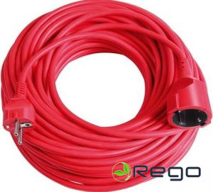 Ārējais vads H05VV-F 3G 1,0/25m sarkans pagarinātājs (17707S)