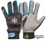 Darba cimdi sintētiskās ādas ar silto oderi ar klipsi 9.izm.