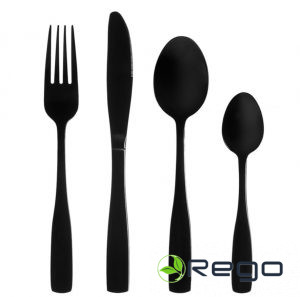 Maku Basic galda piederumu komplekts melns matēts 16gab