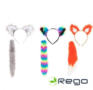 Festi matu lociņš ar ausīm un aste- komplekts maska