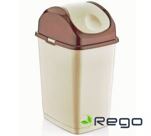 Atkritumu kaste 18L Slim bēša-brūns/balta/pelēks-melns