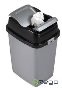 Atkritumu kaste 18L Locked Easy pelēka - melna