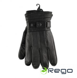 Acces ādas cimdi vīriešu 9-10,5 izm. melni ar pogām