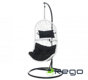 Šūpuļkrēsls Palermo balts/ melns 115cm