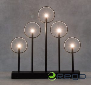 Finnlumor 5 LED svečturis melns