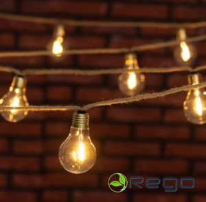 Finnlumor spuldze uz džutas virves 10gab LED