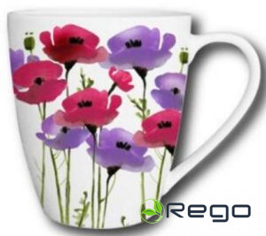 Krūze 420 ml ar ziedu dekoru