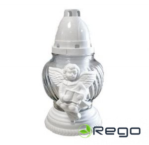 Āra svece ar vāciņu/ stikls/ eņģelis 20cm