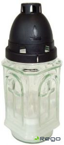 Āra svece ar vāciņu 21cm stikla