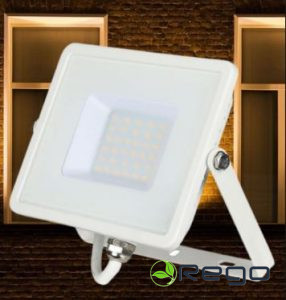 30W LED Prožektors V-TAV,SAMSUNG ,IP65,balts,silti balta g.,3000k