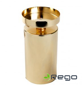 Svečturis Meril L, metāls, zelta, H15,5cm, D8cm