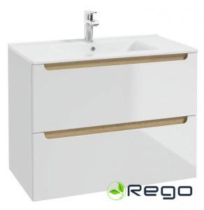 Vannas skapis STILLA Deftrans ar izlietni 60cm balts+ozols (47087)