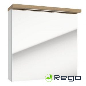 Spoguļskapis ar apgaismojumu STILLA Deftrans 60cm balts+ozols (47089)