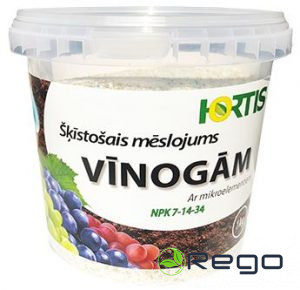 Mēslojums vīnogām šķīstošais mēslojums 1kg Hortis