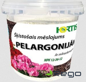 Hortis šķīstošais mēslojums Pelargonijām 1kg
