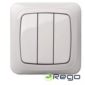 IJ3-16-001-01 A/B 1+1+1 Zemapmetuma slēdzis bez rām.balta Alfa