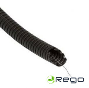 Gofrēta caurule ar stiepli D=20mm 750N 50m melna PIPELIFE UV (500520)