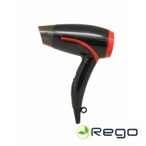 Matu fēns Rosberg R51100H, 1400W, melns ar sarkanu, salokāms rokturis