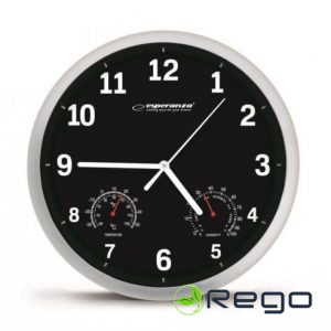 ESPERANZA Sienas pulkst. ar termometru un gaisa mitruma mērītāju EHC016K