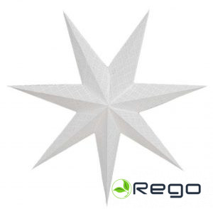 Finnlumor papīra zvaigzne ar 7 stūriem, balta, 75cm