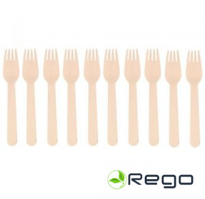 Saana vienreizējās dakšas koka 10gab