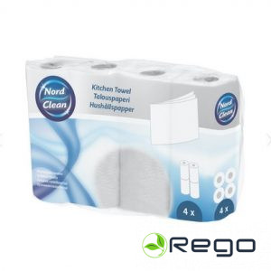 Nord Clean virtuves dvieļi balti 4 ruļļi