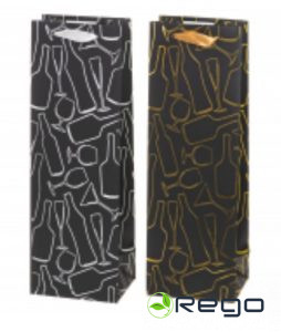 Dāvanu maisiņš pudelēm Bottles and Glasses 12x36x9cm