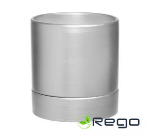 Winteria puķu pods ar paliktni Lily silver 13cm