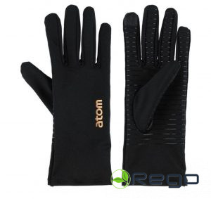 Atom cimdi Stretch ar vara krāsas uzrakstu, melni