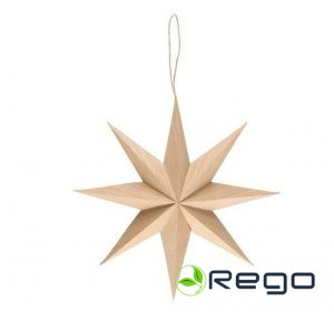 Winteria papīra zvaigzne 8 stūri 30cm brūna