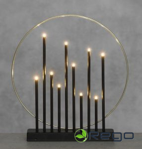 Finnlumor metāla LED svečturis 10 sveces melns