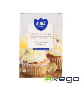 Aura aromātiskās tējas sveces 6gab Vanilla Cupcake