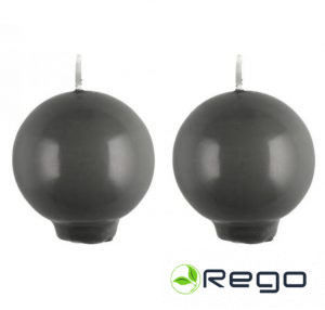 Sveču komplekts lodes uz kājas 2gab tumši pelēkas