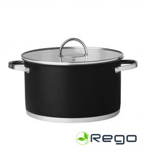 Maku katls melns ar stikla vāku 5,3L 24cm