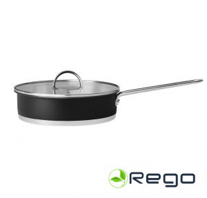 Maku panna sautēšanai melna ar stikla vāku 2,8L 24cm