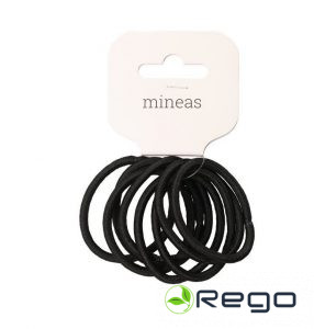 Mineas matu gumijas Basic 8gab melnas