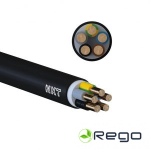 Kabelis CYKY-J 5x1.5mm. Melns, monolīts, apaļšs