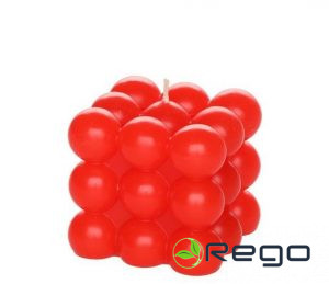 Svece kubs sarkans 6cm